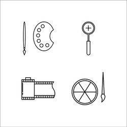 design and studio simple linear icon setsimple vector image