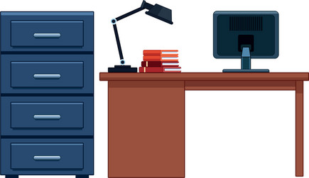 file cabinet and desk vector