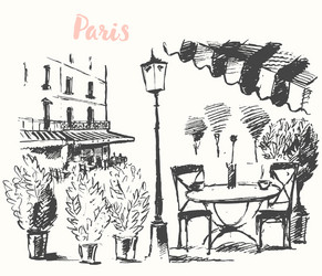 Paris Cafe Sketch Vector Image