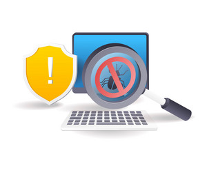 search for malware viruses in computer systems vector image