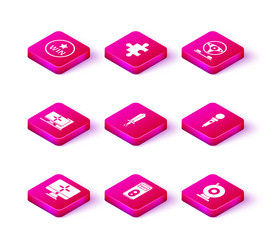 set computer monitor sword for game web camera vector image