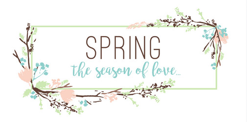 spring frame of branches and leaves vector image