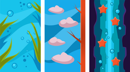 Underwater world for game background user vector