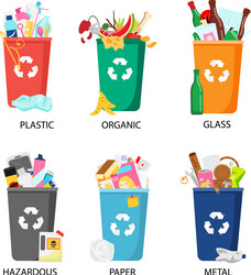 Waste Sorting - Diverse Garbage Types vector image