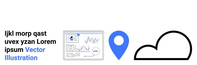 data analytics with graphs cloud technology vector image