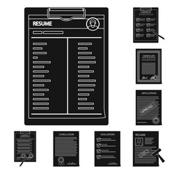 design of form and document symbol set vector image