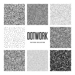 square shaped dotted objects stipple elements vector image