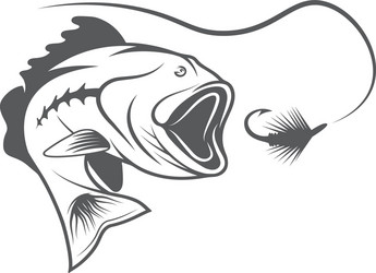Bass and Lure Fishing Template vector