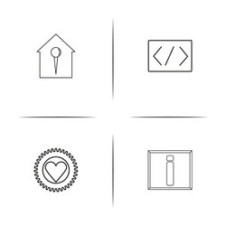 interface simple linear icon setsimple outline vector image