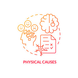 Physical causes red gradient concept icon vector