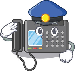 police fax machine isolated in mascot vector