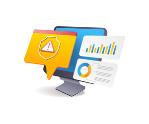 security alert business analysis vector