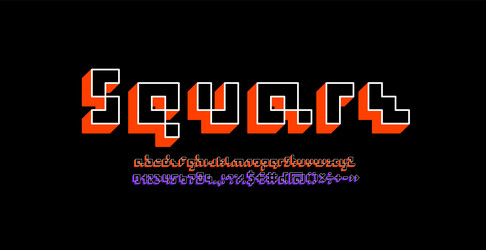 alphabet made in cubes style font 3d vector