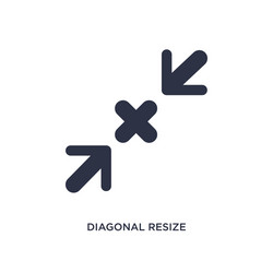 diagonal resize icon on white background simple vector image