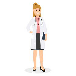 doctor pediatrician in hospital flat design vector