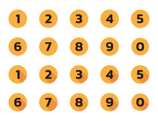 Number icon on circle orange vector