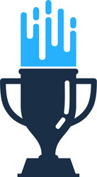 Pixel trophy logo icon design Royalty Free Vector Image