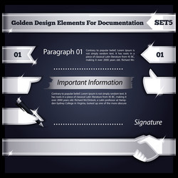 Silver design elements for documentation set5 vector