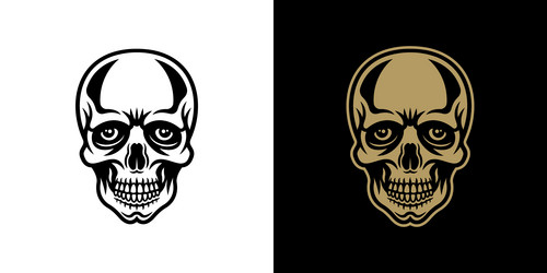 skull character in two styles Vector Image