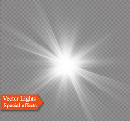 Shining star on transparent background golden Vector Image