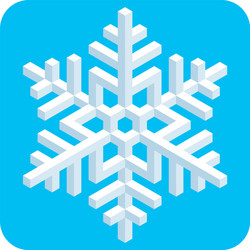 3d isometric snowflake icon vector