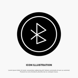 bluetooth ui user interface solid glyph icon vector image