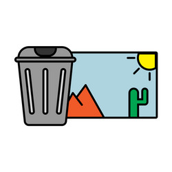 delete image flat icon on color background vector image