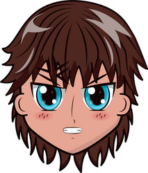 face boy anime expression facial vector