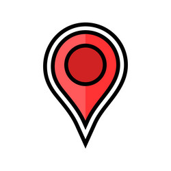 pointer red map location color icon vector image
