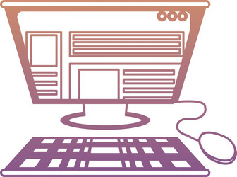 computer with keyboard and mouse icon vector image