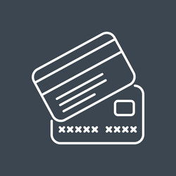 credit card related thin line icon vector