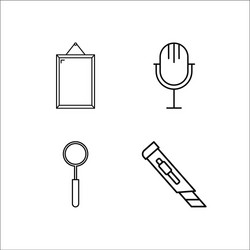 design and studio simple linear icon setsimple vector image