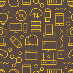 different web icons seamless pattern lineart conce vector image