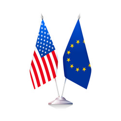 flags of usa and european union vector