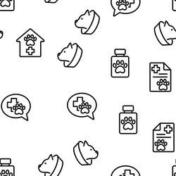 Pet clinic veterinary seamless pattern vector