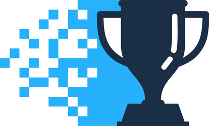 Trophy award pixel art Royalty Free Vector Image