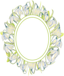 Romantic spring frame with snowdrops on outer vector