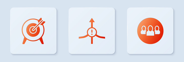 set arrow target and project team base white vector image