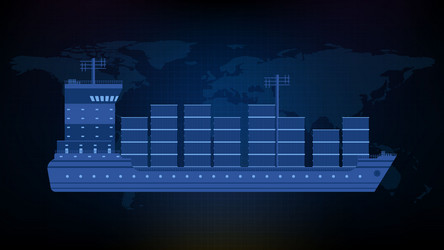 Flat cartoon side view of transport cargo sea Vector Image