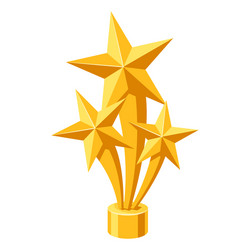 Gold prize icon with stars vector