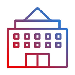 gradient building icon with triangular roof design vector image
