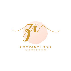 Initial zo handwriting logo with circle template Vector Image