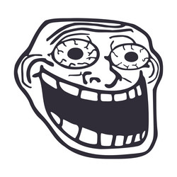 Coolface trollface meme high quality Royalty Free Vector