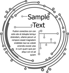 round frame in pcb-layout style for text or design vector