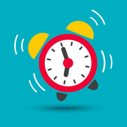 Wake up icon of alarm clock in bright color vector