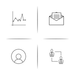 web and text simple linear icon setsimple outline vector image