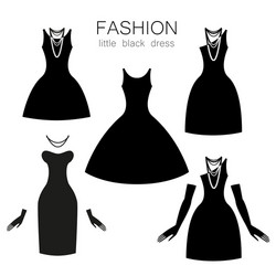 Black dress set Royalty Free Vector Image - VectorStock