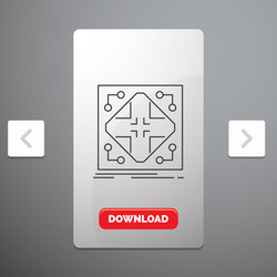 Data infrastructure network matrix grid line icon vector