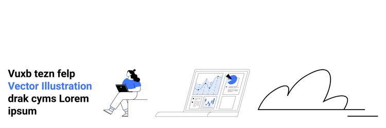 modern digital workspace with analytics dashboard vector image