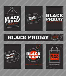 black friday sale horizontal and vertical banners vector